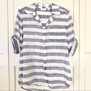 New York & Company Striped Blouse